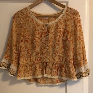 Lovely patterned silk Anthropologie blouse